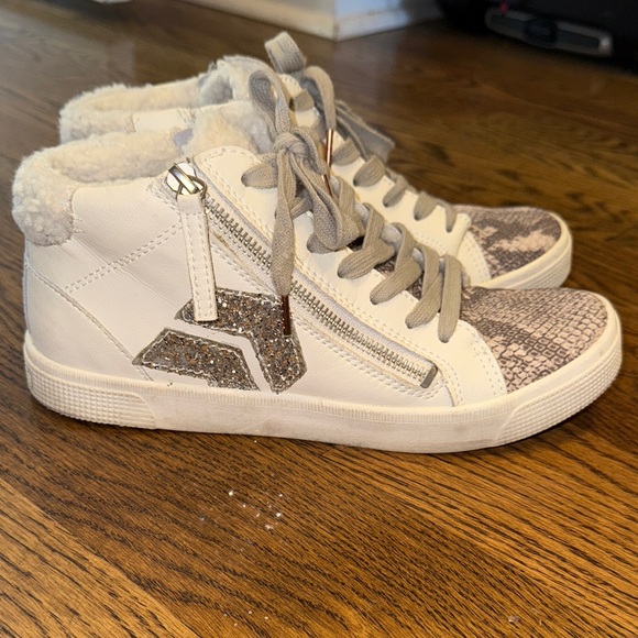 Dolce Vita snakeskin and silver High-Top Sneakers - Picture 1 of 7